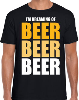 Bellatio Decorations Dreaming of beer drank fun t-shirt zwart voor heren 2XL