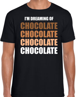 Bellatio Decorations Dreaming of chocolate fun t-shirt zwart voor heren 2XL