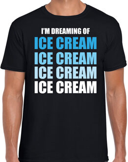 Bellatio Decorations Dreaming of ice cream fun t-shirt zwart voor heren 2XL