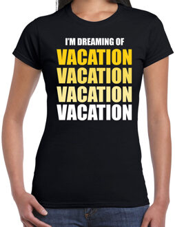 Bellatio Decorations Dreaming of vacation fun t-shirt zwart voor dames XS