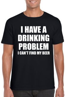 Bellatio Decorations Drinking problem beer tekst t-shirt zwart heren