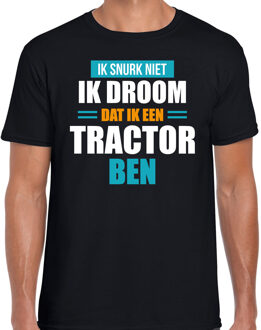 Bellatio Decorations Droom dat ik tractor ben fun tekst pyjama shirt zwart voor heren - Grappig slaapshirt / slaap kledin 2XL