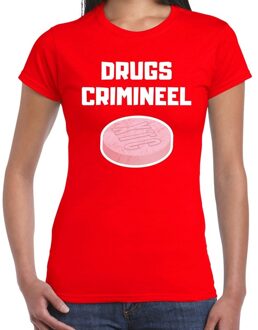 Bellatio Decorations Drugs crimineel verkleed t-shirt rood voor dames XS