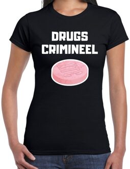 Bellatio Decorations Drugs crimineel verkleed t-shirt zwart voor dames 2XL