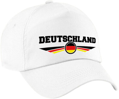 Bellatio Decorations Duitsland / Deutschland landen pet / baseball cap wit voor kinderen - Verkleedhoofddeksels