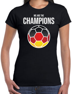 Bellatio Decorations Duitsland EK/ WK supporter t-shirt - we are the champions met Duitse voetbal - zwart - dames - kleding / shirt XS