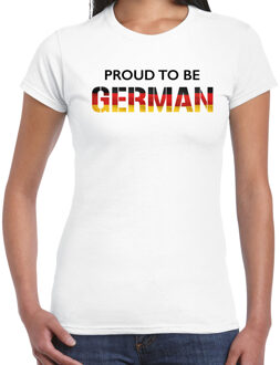 Bellatio Decorations Duitsland Proud to be German landen t-shirt - wit - dames -  Duitsland landen shirt  met Duitse vlag/ kleding - EK / WK / Olympische spelen outfit XL