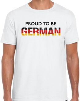 Bellatio Decorations Duitsland Proud to be German landen t-shirt - wit - heren -  Duitsland landen shirt  met Duitse vlag/ kleding - EK / WK / Olympische spelen outfit L