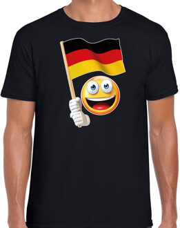 Bellatio Decorations Duitsland supporter / fan emoticon t-shirt zwart voor heren 2XL