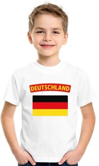 Bellatio Decorations Duitsland t-shirt met duitse vlag wit kinderen l (146-152)