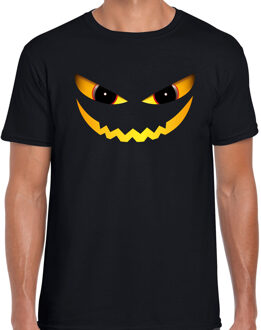 Bellatio Decorations Duivel gezicht halloween verkleed t-shirt zwart voor heren 2XL