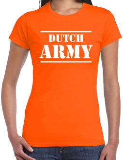 Bellatio Decorations Dutch army/Nederlands leger supporter/fan t-shirt oranje voor dames - EK/WK/Race