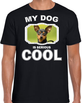 Bellatio Decorations Dwergpinscher honden t-shirt my dog is serious cool zwart - heren - Dwergpinschers liefhebber cadeau shirt 2XL