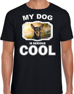 Bellatio Decorations Dwergpinscher honden t-shirt my dog is serious cool zwart - heren - Dwergpinschers liefhebber cadeau shirt 2XL