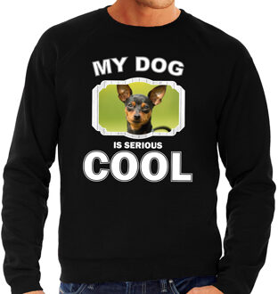 Bellatio Decorations Dwergpinscher honden trui / sweater my dog is serious cool zwart - heren - Dwergpinschers liefhebber cadeau sweaters 2XL