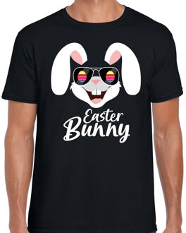 Bellatio Decorations Easter bunny / Paashaas t-shirt zwart voor heren - Foute kleding / outfit Pasen S - Feestshirts
