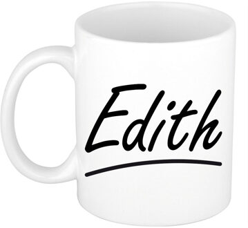 Bellatio Decorations Edith voornaam kado beker / mok sierlijke letters - gepersonaliseerde mok met naam - Naam mokken Multikleur