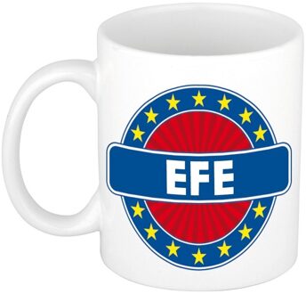 Bellatio Decorations Efe voornaam koffiemok - beker - wit/blauw - 300 ml - Cadeau - Heren - Collega - Vaderdag