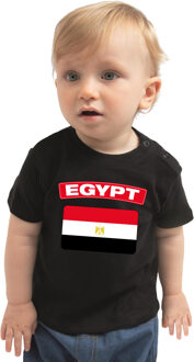 Bellatio Decorations Egypt / Egypte landen shirtje met vlag zwart voor babys 62 (1-3 maanden)