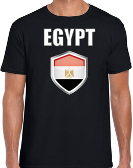 Bellatio Decorations Egypte vlag thema landen t-shirt - zwart - voor heren - Supporters kleding - korte mouwen