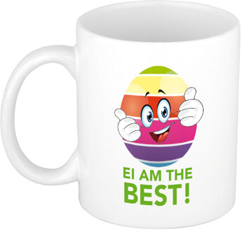 Bellatio Decorations Ei am the best mok/ beker - Pasen mokken - feest mokken Multikleur