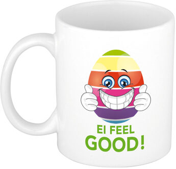 Bellatio Decorations Ei feel good mok/ beker - Pasen mokken Multi