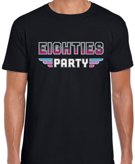 Bellatio Decorations Eighties party / feest t-shirt zwart voor heren 2XL