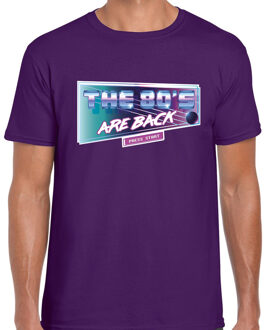 Bellatio Decorations Eighties The 80s are back t-shirt paars voor heren 2XL