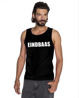 Bellatio Decorations Eindbaas tekst singlet shirt/ tanktop zwart heren 2XL