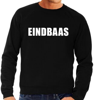 Bellatio Decorations Eindbaas tekst sweater / trui zwart voor heren 2XL