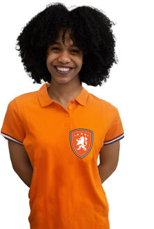 Bellatio Decorations EK / WK supporter poloshirt - dames - oranje schild - Leeuw - Koningsdag S