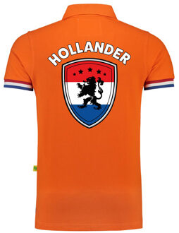 Bellatio Decorations EK / WK supporter poloshirt - heren - oranje - vlag - Leeuw Hollander - Koningsdag - grote maat 6XL