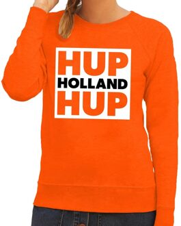 Bellatio Decorations EK / WK supporter sweater hup Holland hup oranje voor dames XS - Feesttruien