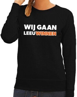 Bellatio Decorations EK / WK supporter sweater wij gaan LeeuWinnen zwart voor dames XS - Feesttruien