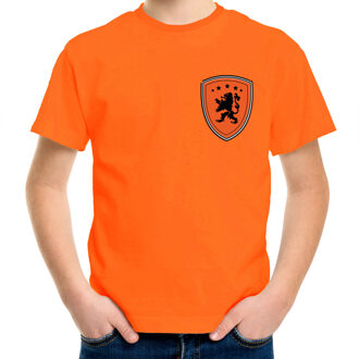 Bellatio Decorations EK / WK Supporters t-shirt - voor kinderen - oranje - schild/Leeuw - Koningsdag