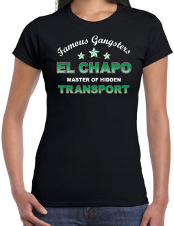 Bellatio Decorations El Chapo famous gangster cadeau t-shirt zwart dames - Tekst /  Verjaardag cadeau / kado t-shirt 2XL