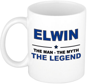 Bellatio Decorations Elwin cadeau mok - man myth legend - naam koffiemok - 300 ml - collega - vaderdag