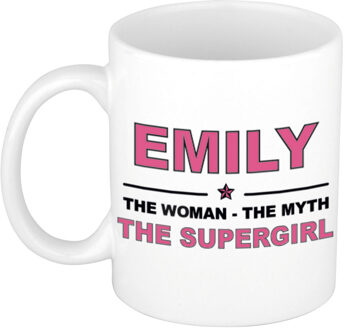 Bellatio Decorations Emily The woman, The myth the supergirl collega kado mokken/bekers 300 ml Oudroze