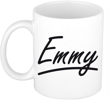 Bellatio Decorations Emmy voornaam kado beker / mok sierlijke letters - gepersonaliseerde mok met naam - Naam mokken Multikleur