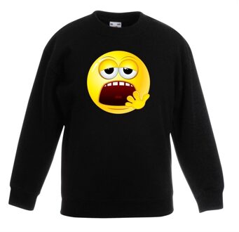 Bellatio Decorations Emoticon sweater moe zwart kinderen