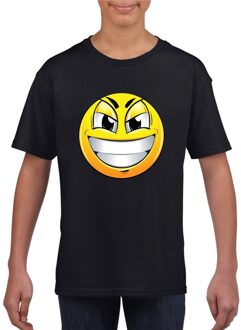 Bellatio Decorations Emoticon t-shirt ondeugend zwart kinderen
