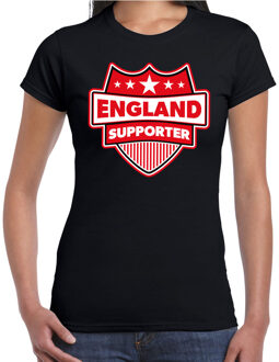 Bellatio Decorations Engeland / England schild supporter t-shirt zwart voor dames