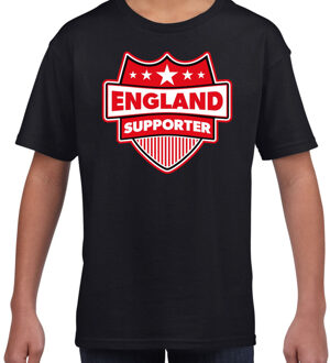 Bellatio Decorations Engeland / England schild supporter  t-shirt zwart voor kinderen XS (110-116)