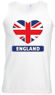 Bellatio Decorations Engeland hart vlag singlet shirt/ tanktop wit heren