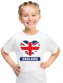 Bellatio Decorations Engeland hart vlag t-shirt wit jongens en meisjes