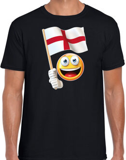 Bellatio Decorations Engeland supporter / fan emoticon t-shirt zwart voor heren 2XL