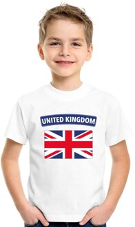 Bellatio Decorations Engeland t-shirt met groot brittannie vlag wit kinderen l (146-152)