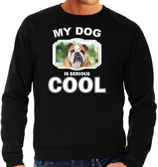 Bellatio Decorations Engelse bulldog honden trui / sweater my dog is serious cool zwart - heren - Engelse bulldogs liefhebber cadeau sweaters 2XL