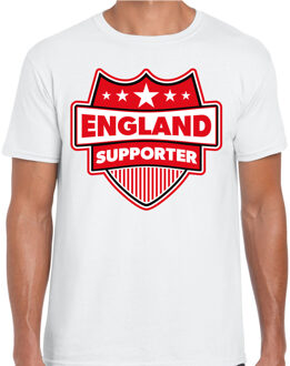 Bellatio Decorations England/UK supporter schild t-shirt wit voor heren - Engeland landen t-shirt / kleding - EK / WK / Olympische spelen outfit S