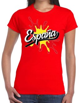 Bellatio Decorations Espana/Spanje t-shirt spetter rood voor dames 2XL